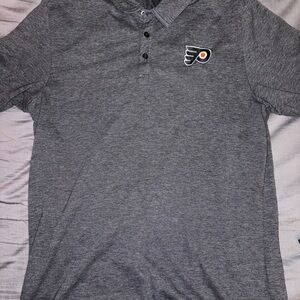 Men's Large Travis Mathew Philadelphia Flyers Polo - Charcoal